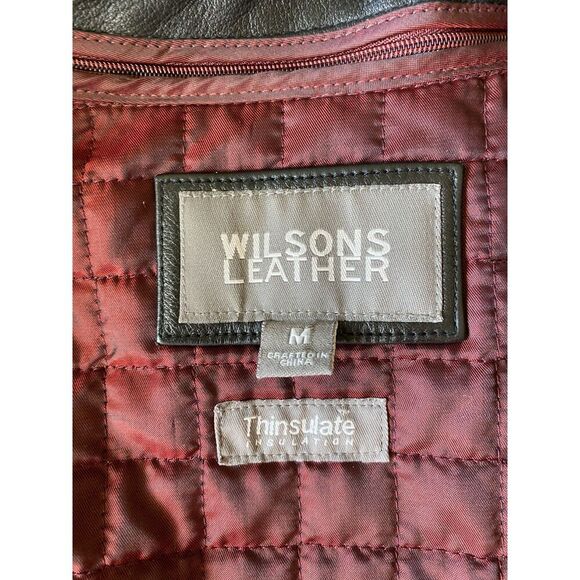 Vintage Wilsons Leather Womens Button Up Leather Jacket Thinsulate Lining M - Picture 3 of 11